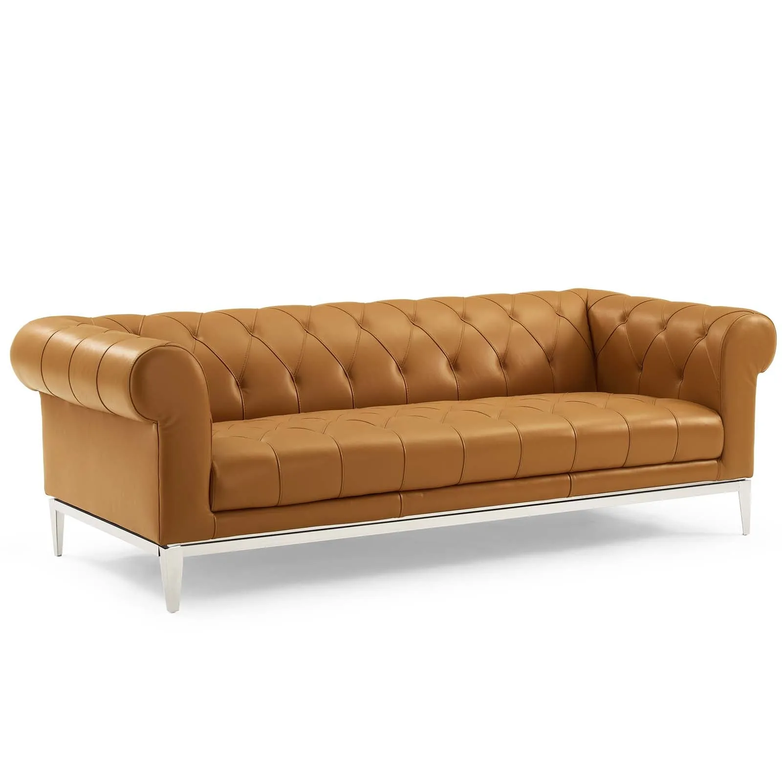 Idyll Tufted Button Upholstered Leather Chesterfield Sofa by Modway