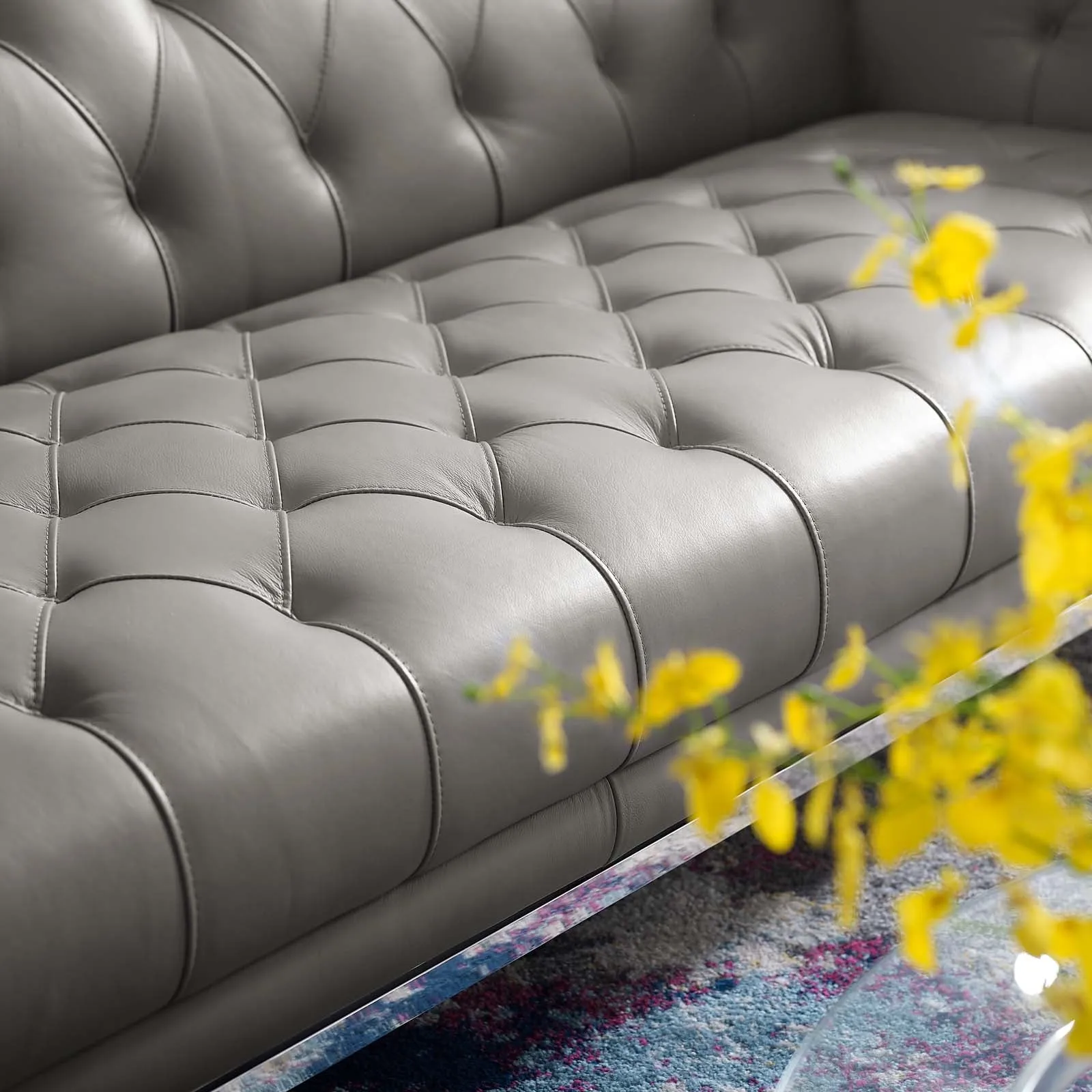 Idyll Tufted Button Upholstered Leather Chesterfield Sofa by Modway