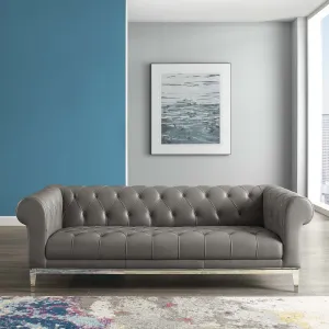 Idyll Tufted Button Upholstered Leather Chesterfield Sofa by Modway