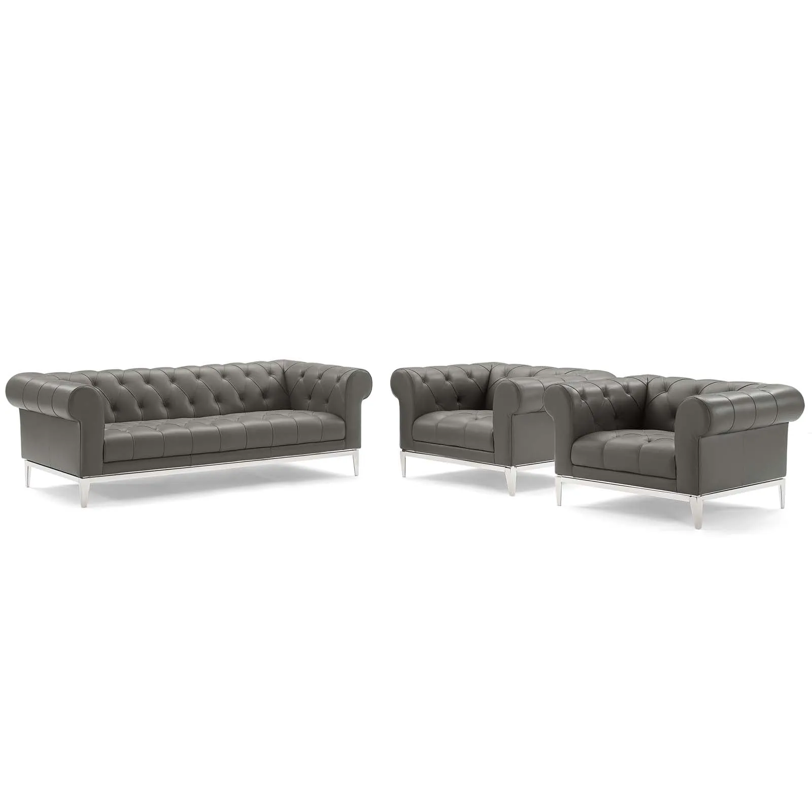 Idyll Tufted Upholstered Leather 3 Piece Set by Modway