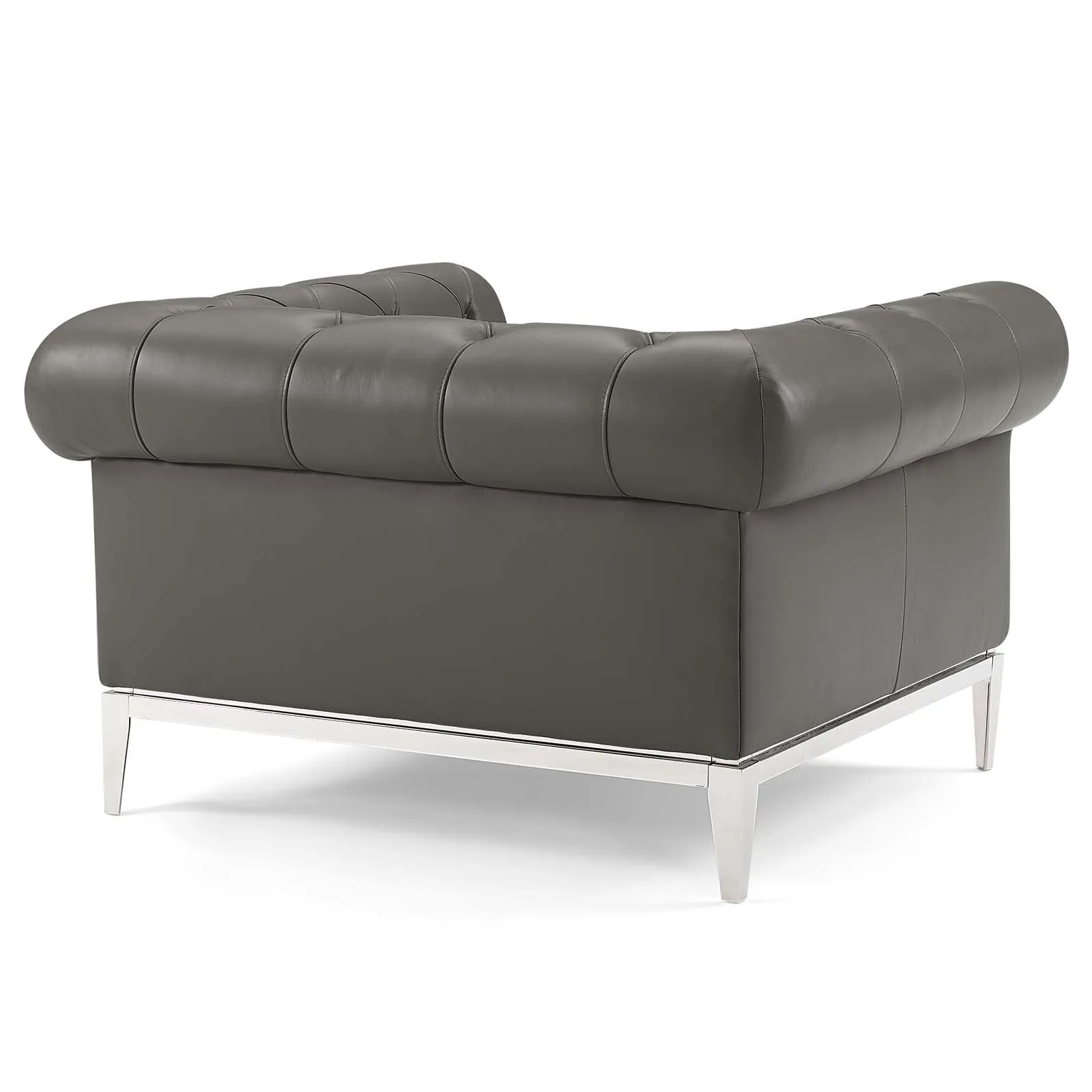 Idyll Tufted Upholstered Leather Sofa and Armchair Set by Modway