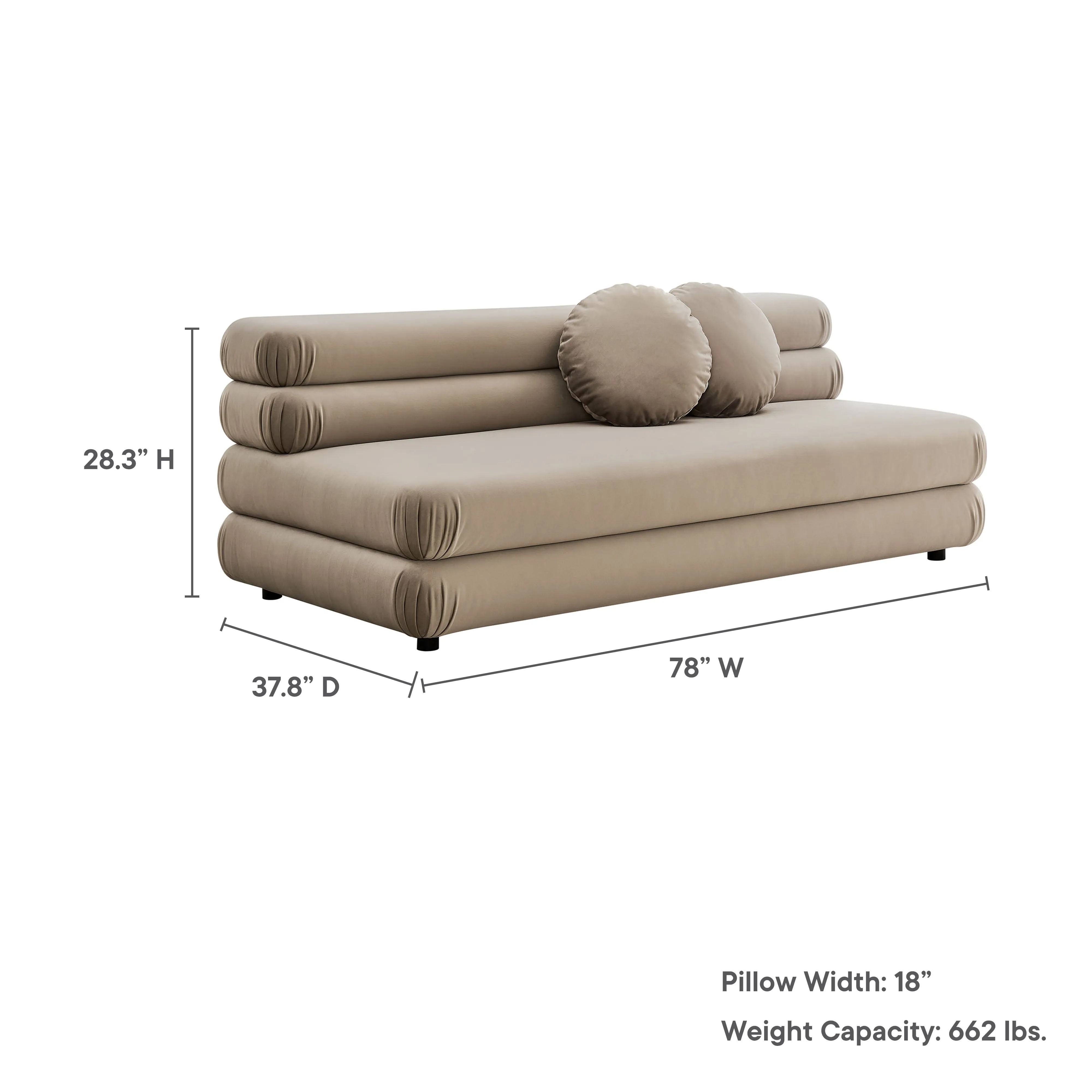 Jubilee Modular Performance Velvet Armless Loveseat by Modway