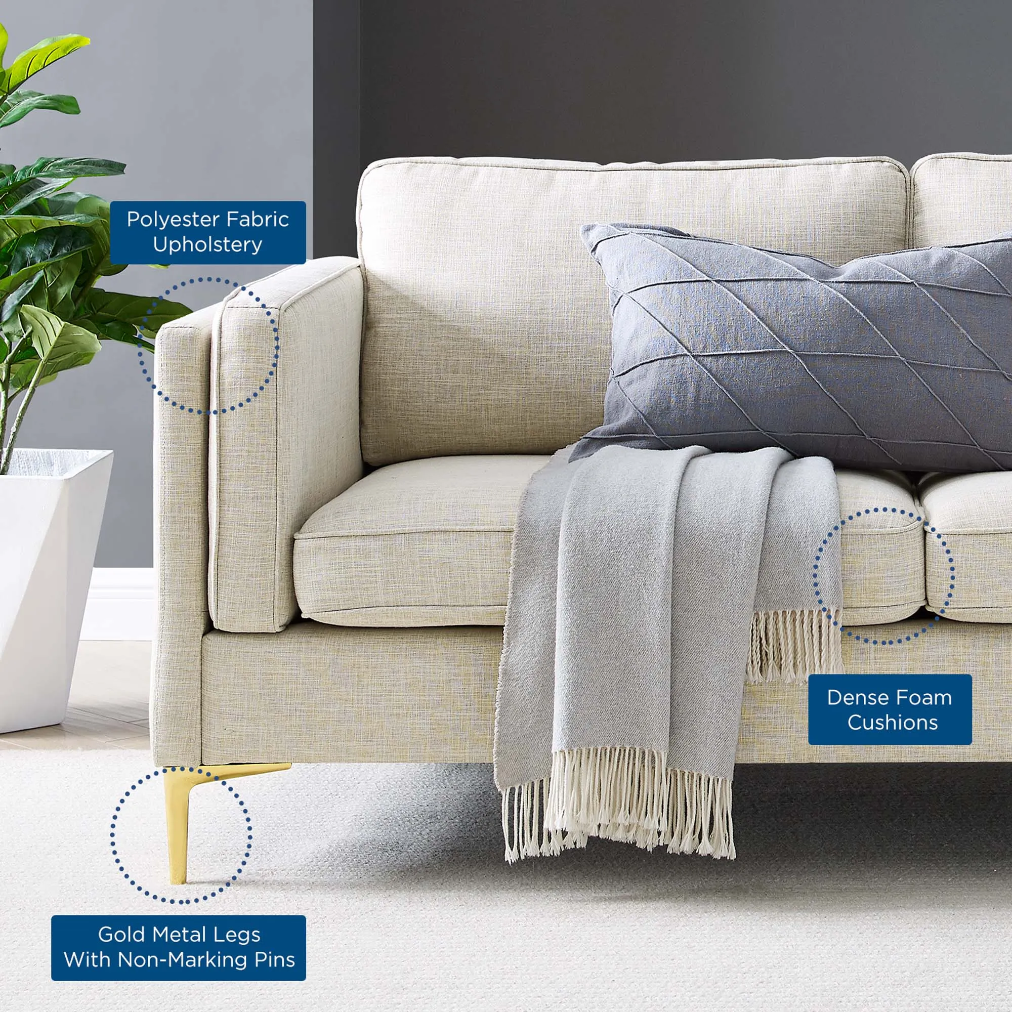 Kaiya Fabric Sofa by Modway