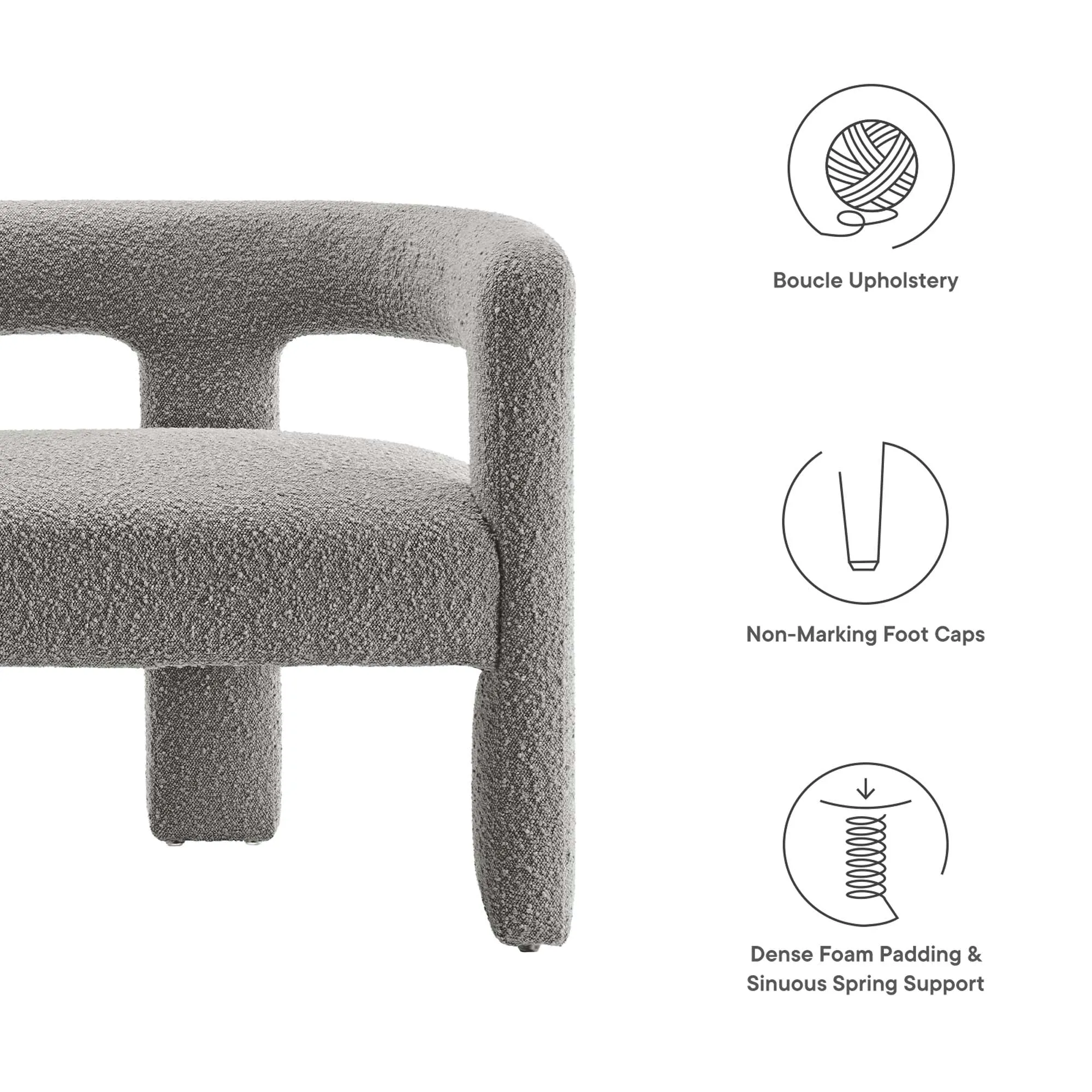 Kayla Boucle Upholstered Loveseat by Modway