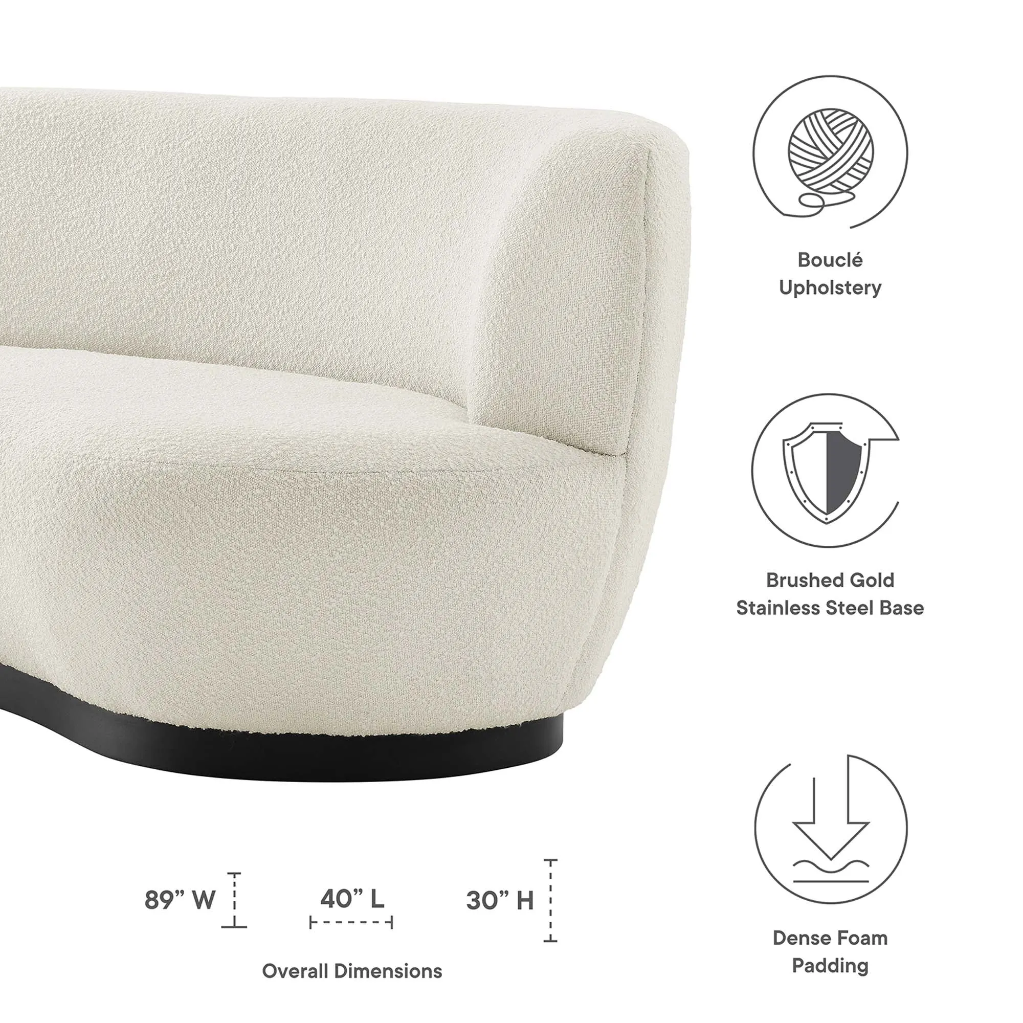 Kindred Boucle Upholstered Sofa by Modway