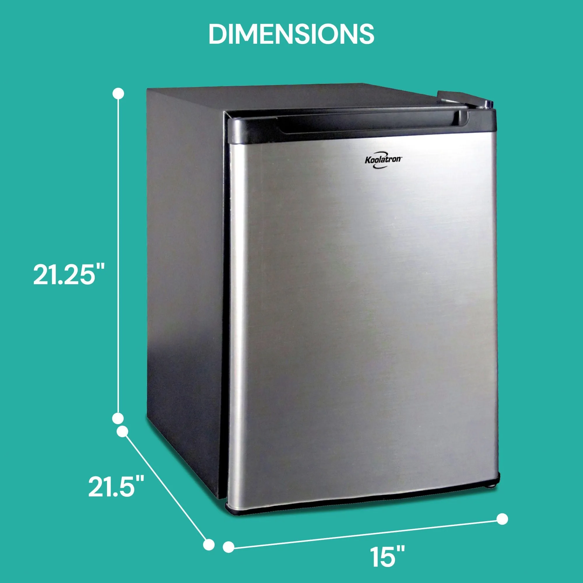 Koolatron SuperKool AC/DC Refrigerator 1.76 Cu Ft (50L) | Thermoelectric Heat Pipe Fridge | 12V DC & 110V AC Power Cords | Stainless Steel Portable Cooler Fits Most Truck Cabs | Silver & Black