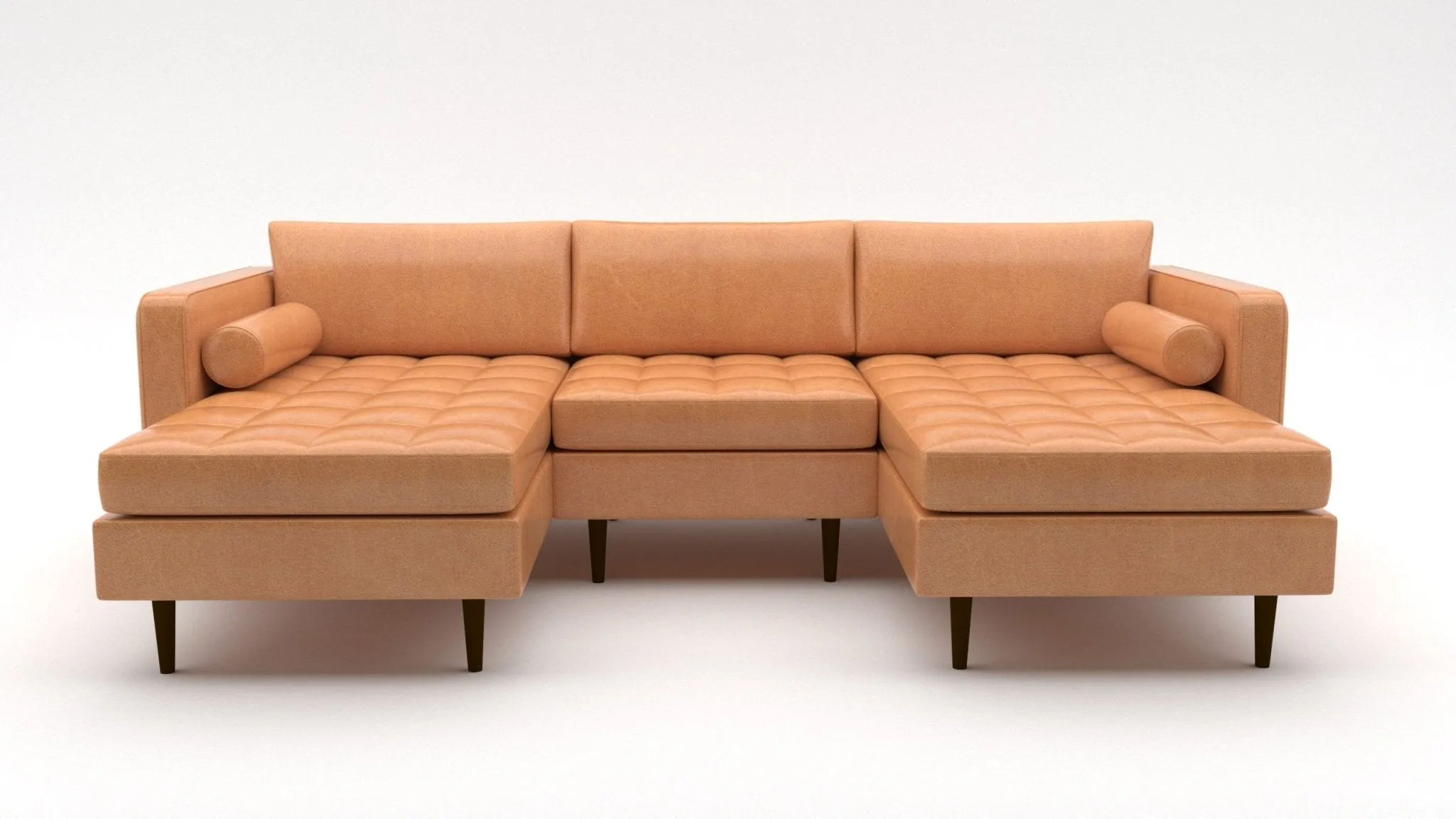Ladybird 102" Leather Double Chaise with Armless Chair
