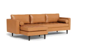 Ladybird 102" Leather Left Chaise Sectional