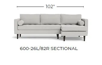 Ladybird 102" Right Chaise Sectional