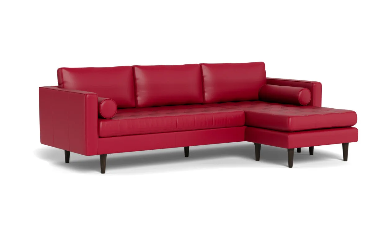 Ladybird 104" Leather  Reversible Sofa Chaise