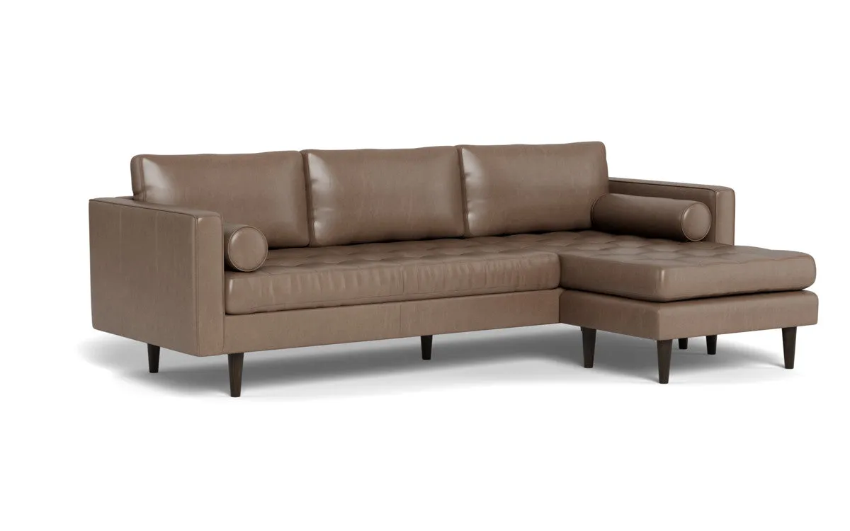 Ladybird 104" Leather  Reversible Sofa Chaise
