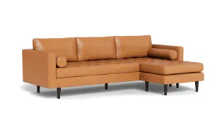 Ladybird 104" Leather  Reversible Sofa Chaise