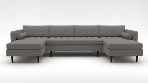 Ladybird 132" Double Chaise with Armless Loveseat
