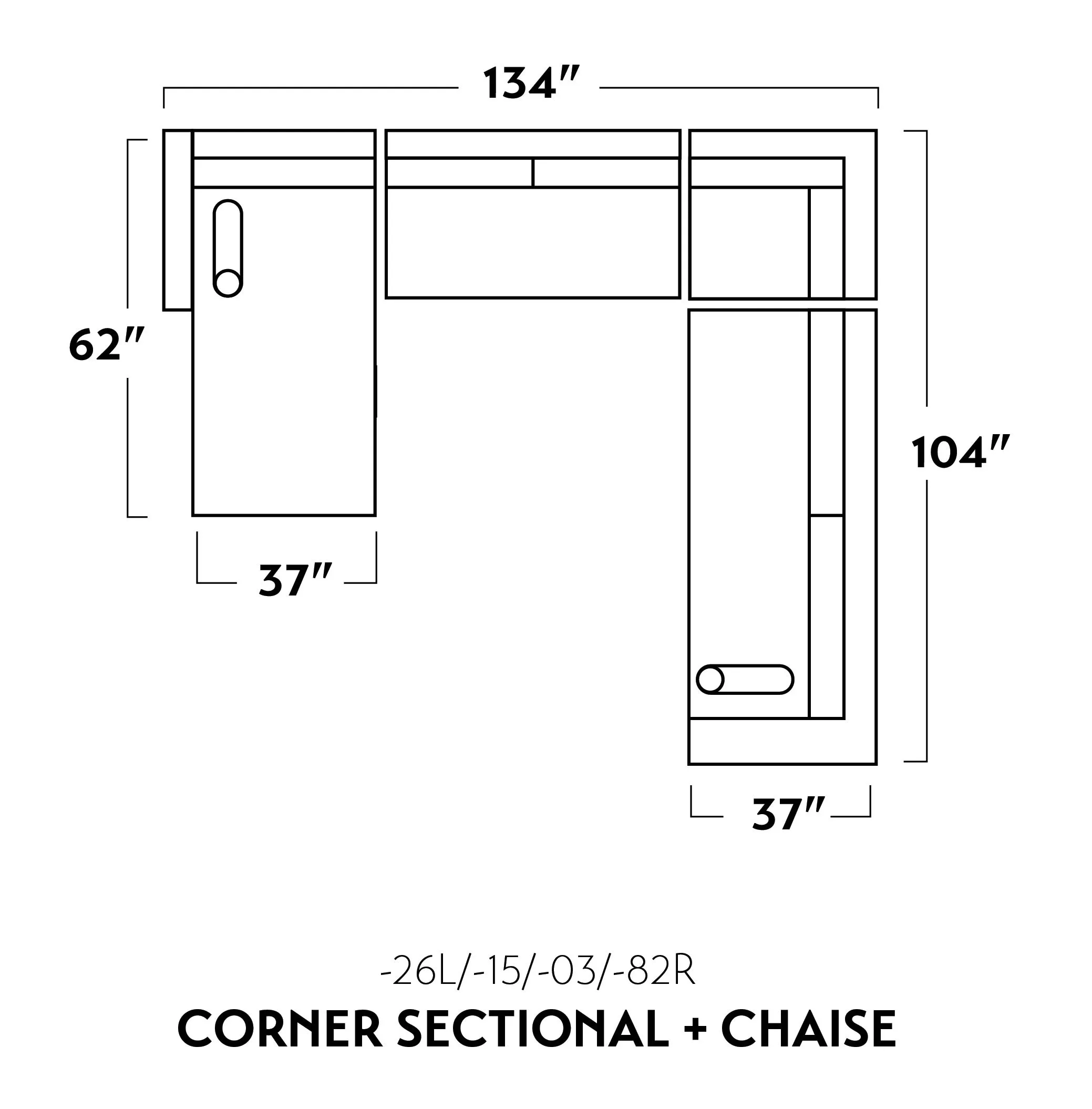 Ladybird 133" Corner Sectional with Left Chaise