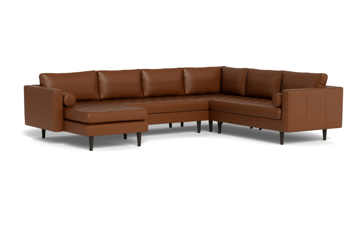 Ladybird 133" Leather Corner Sectionals w. Left Chaise