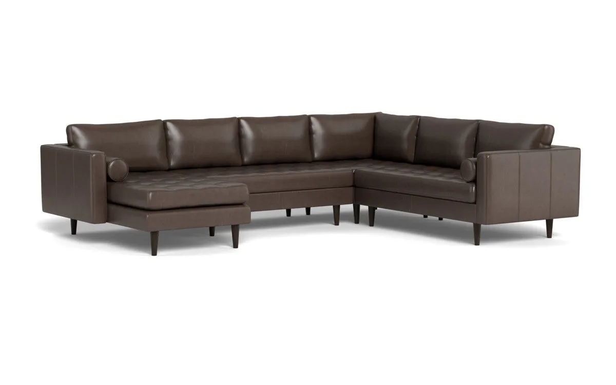 Ladybird 133" Leather Corner Sectionals w. Left Chaise