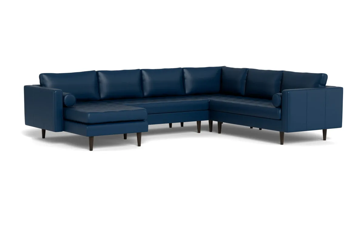 Ladybird 133" Leather Corner Sectionals w. Left Chaise