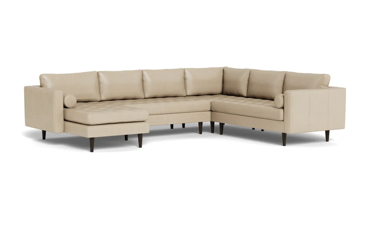 Ladybird 133" Leather Corner Sectionals w. Left Chaise