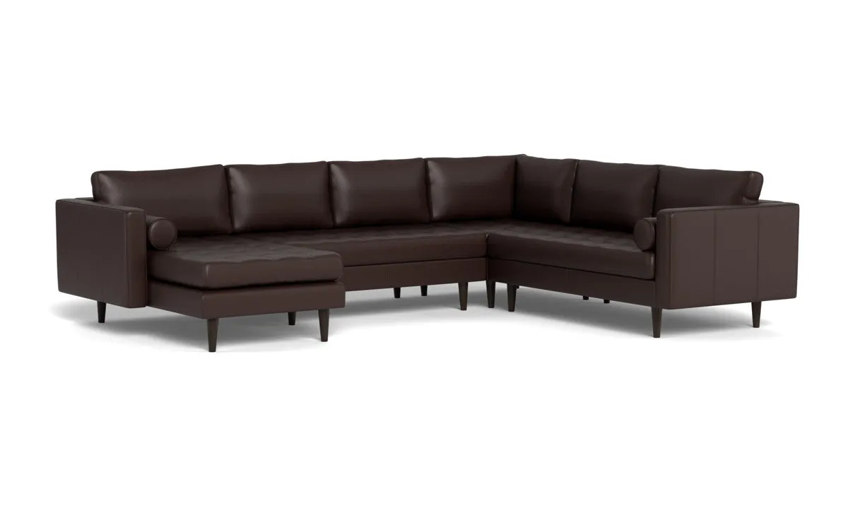 Ladybird 133" Leather Corner Sectionals w. Left Chaise
