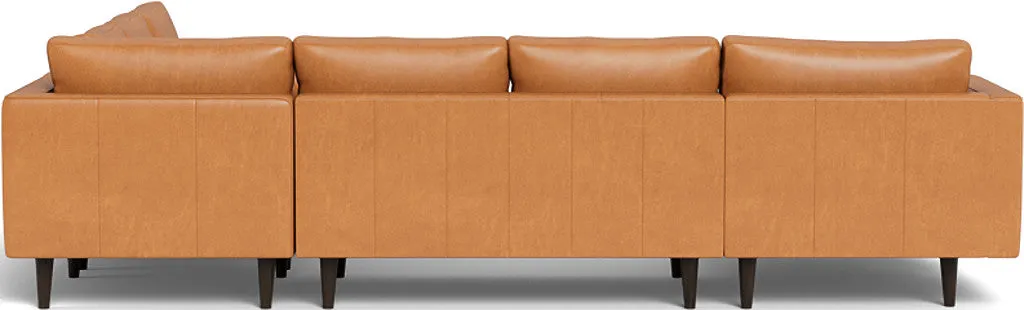 Ladybird 133" Leather Corner Sectionals w. Left Chaise