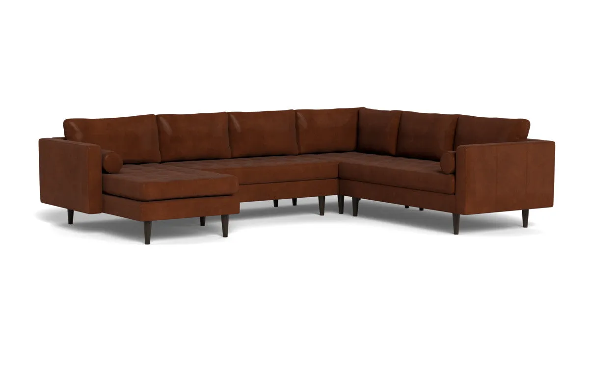 Ladybird 133" Leather Corner Sectionals w. Left Chaise