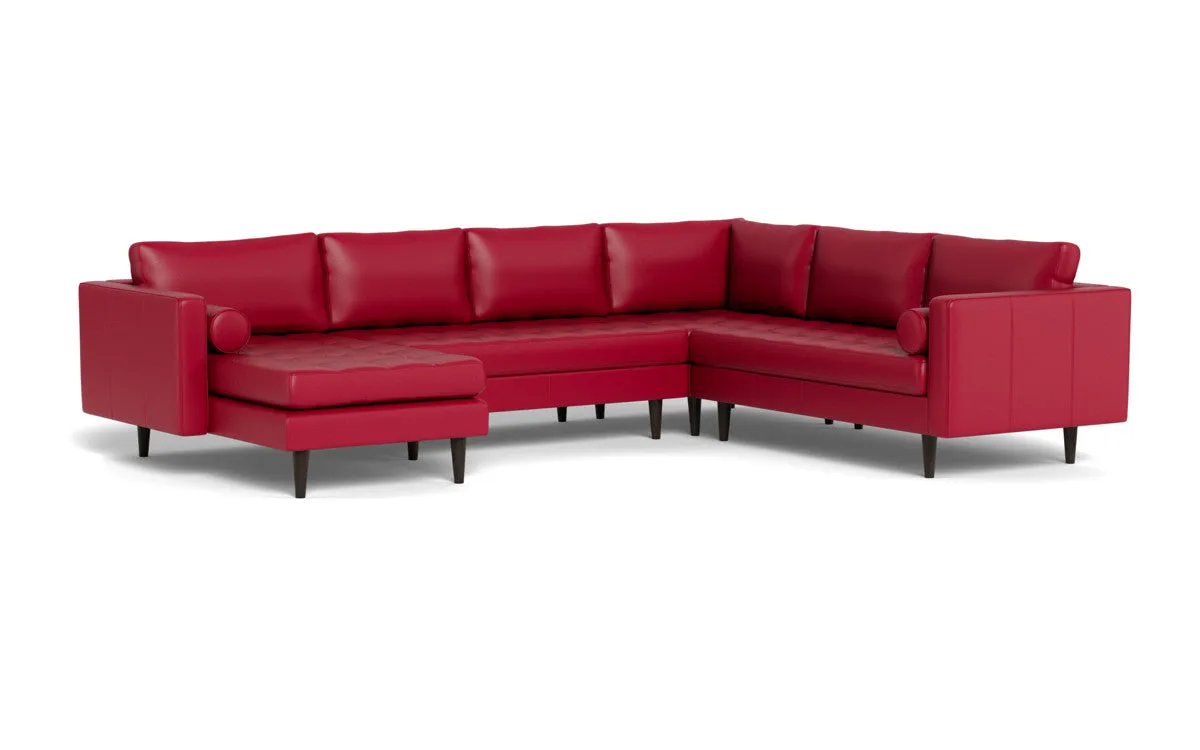 Ladybird 133" Leather Corner Sectionals w. Left Chaise