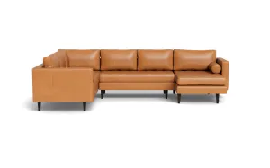 Ladybird 133" Leather Corner Sectionals w. Right Chaise