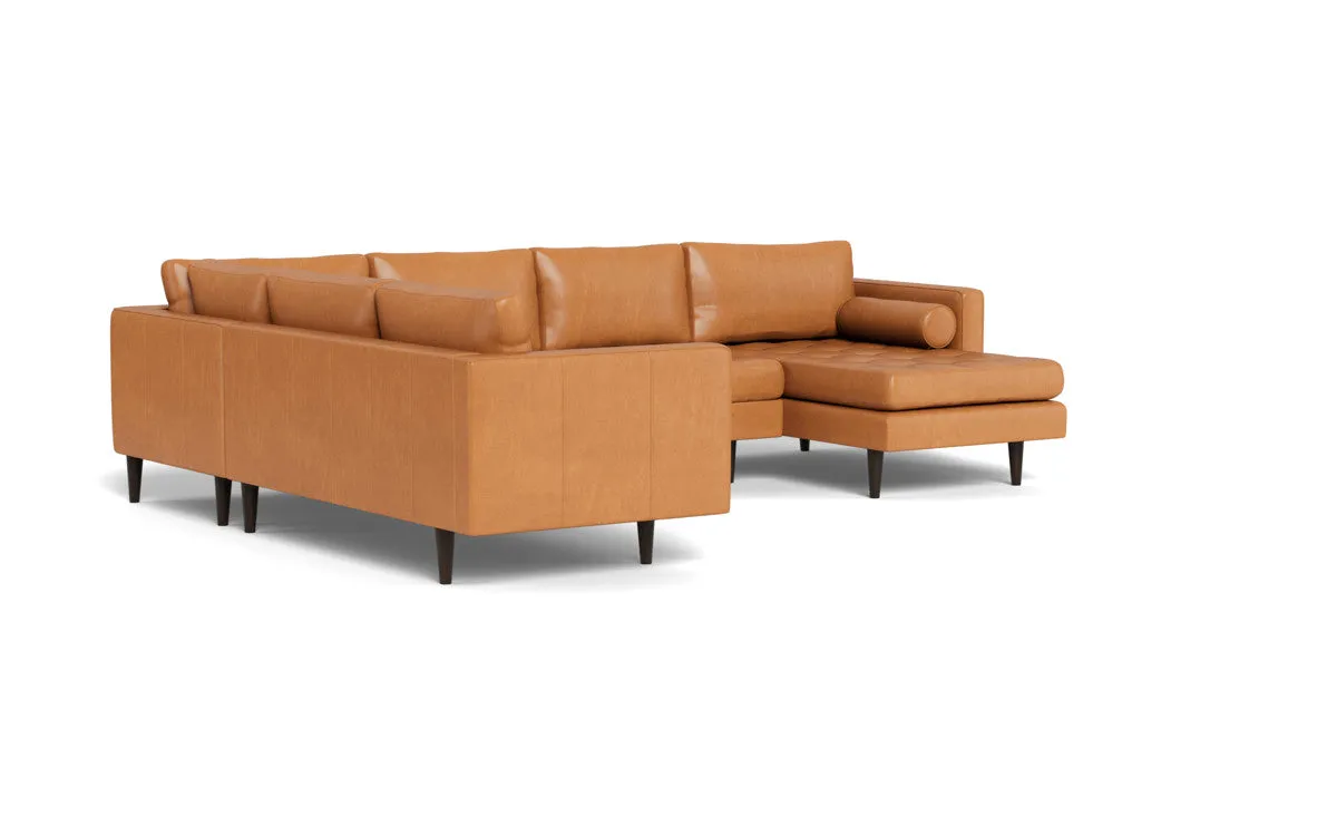 Ladybird 133" Leather Corner Sectionals w. Right Chaise