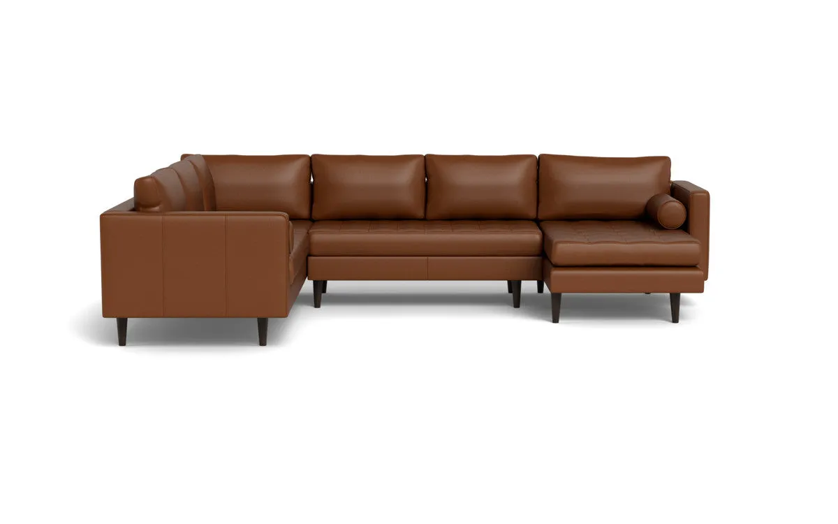 Ladybird 133" Leather Corner Sectionals w. Right Chaise
