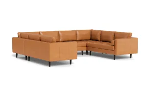 Ladybird 134" Leather U Sectional