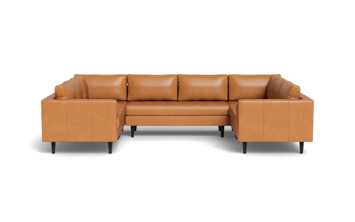 Ladybird 134" Leather U Sectional
