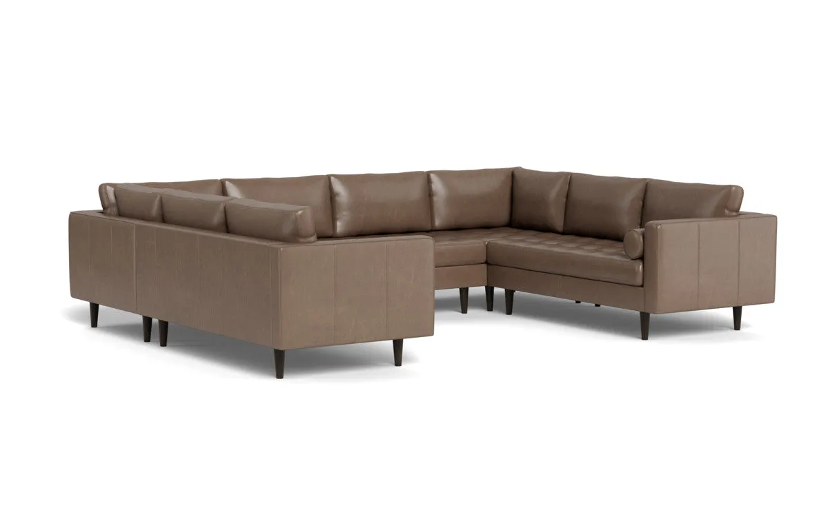 Ladybird 134" Leather U Sectional