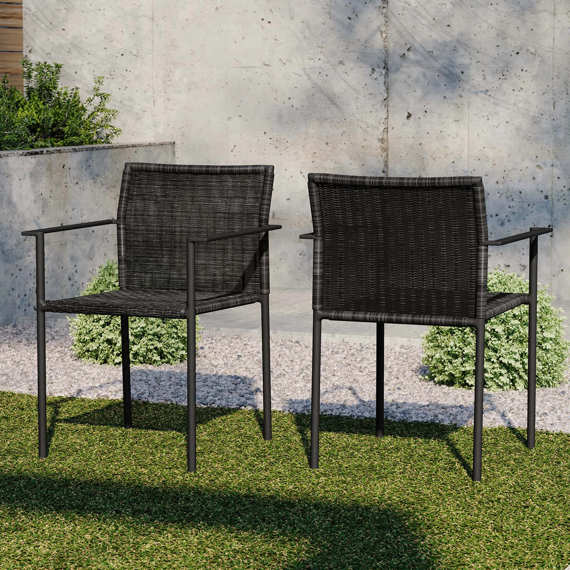 Lagoon Outdoor Patio Dining Armchairs Set of 2 by Modway