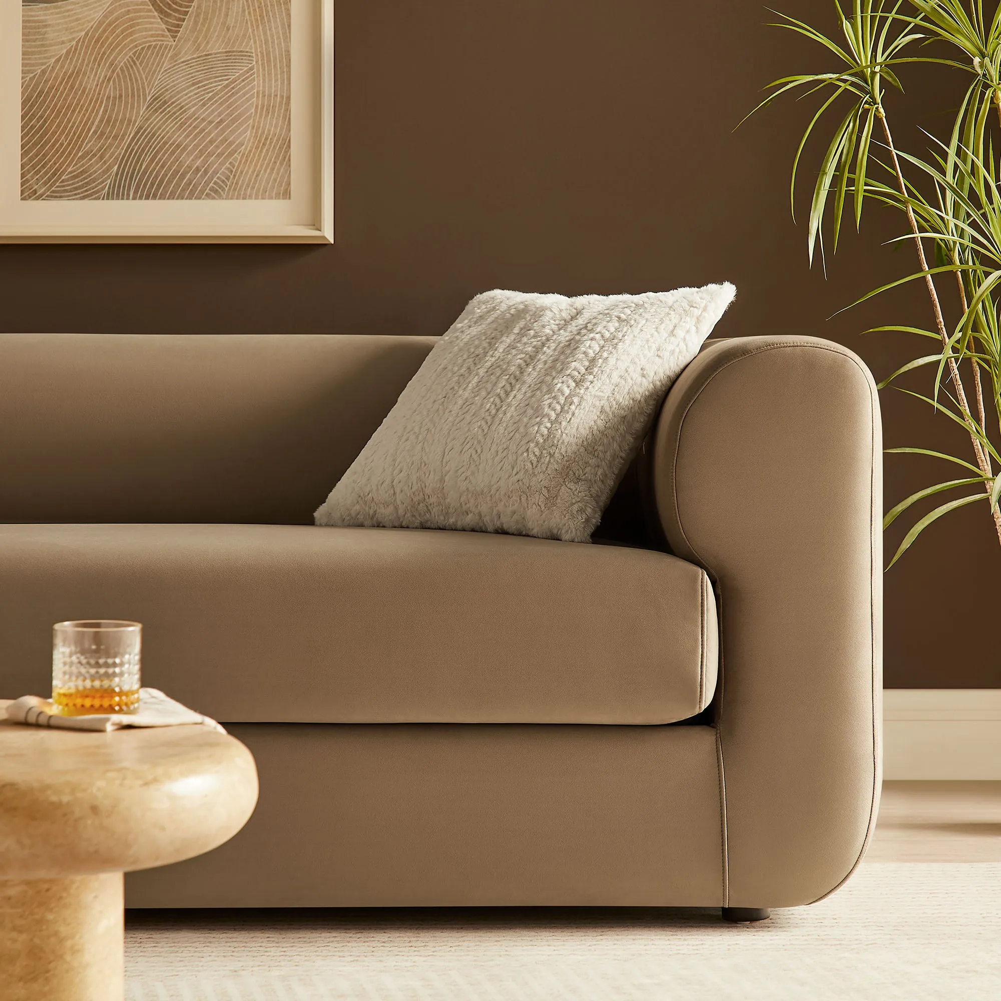 Leif 89" Performance Velvet Upholstered Sofa by Modway