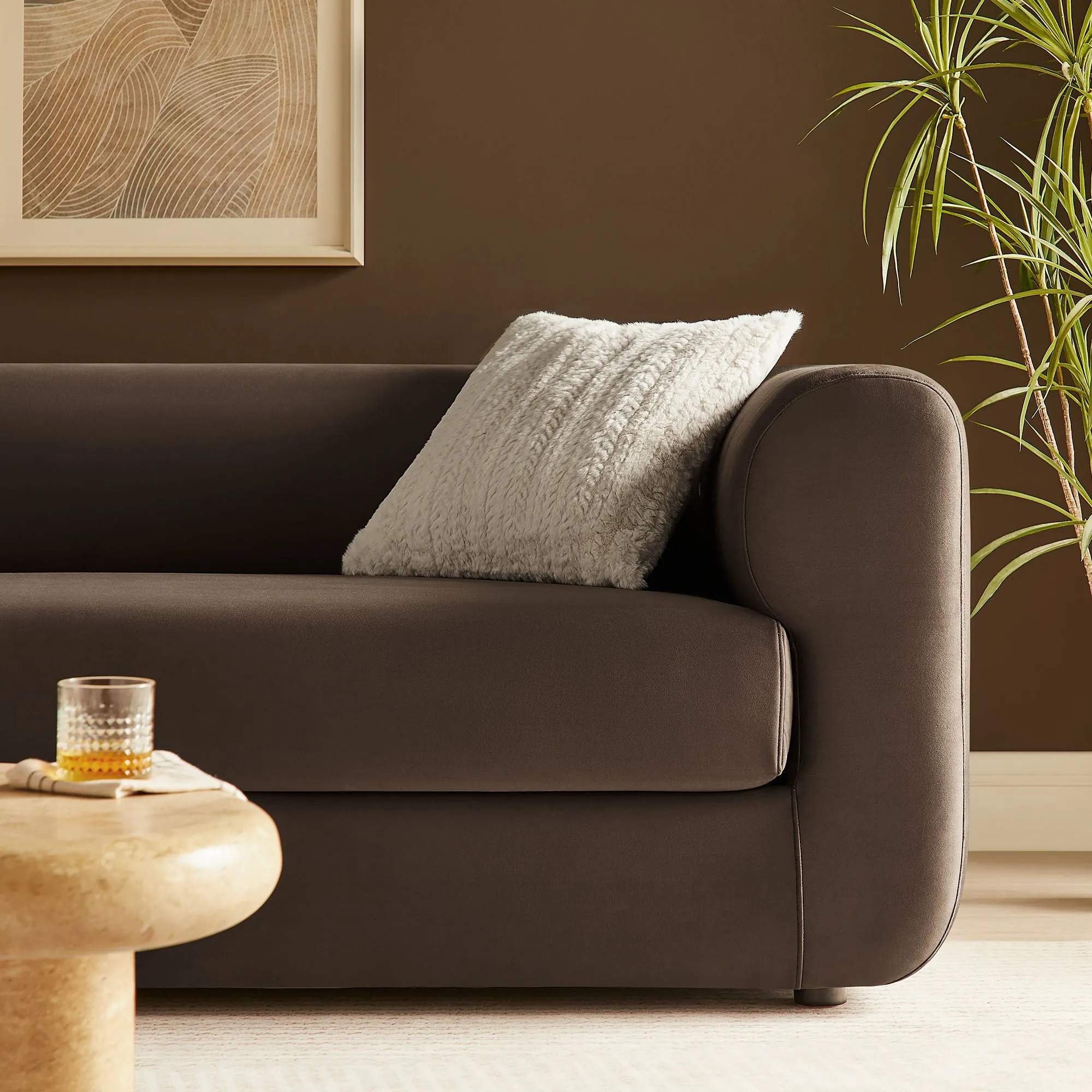 Leif 89" Performance Velvet Upholstered Sofa by Modway