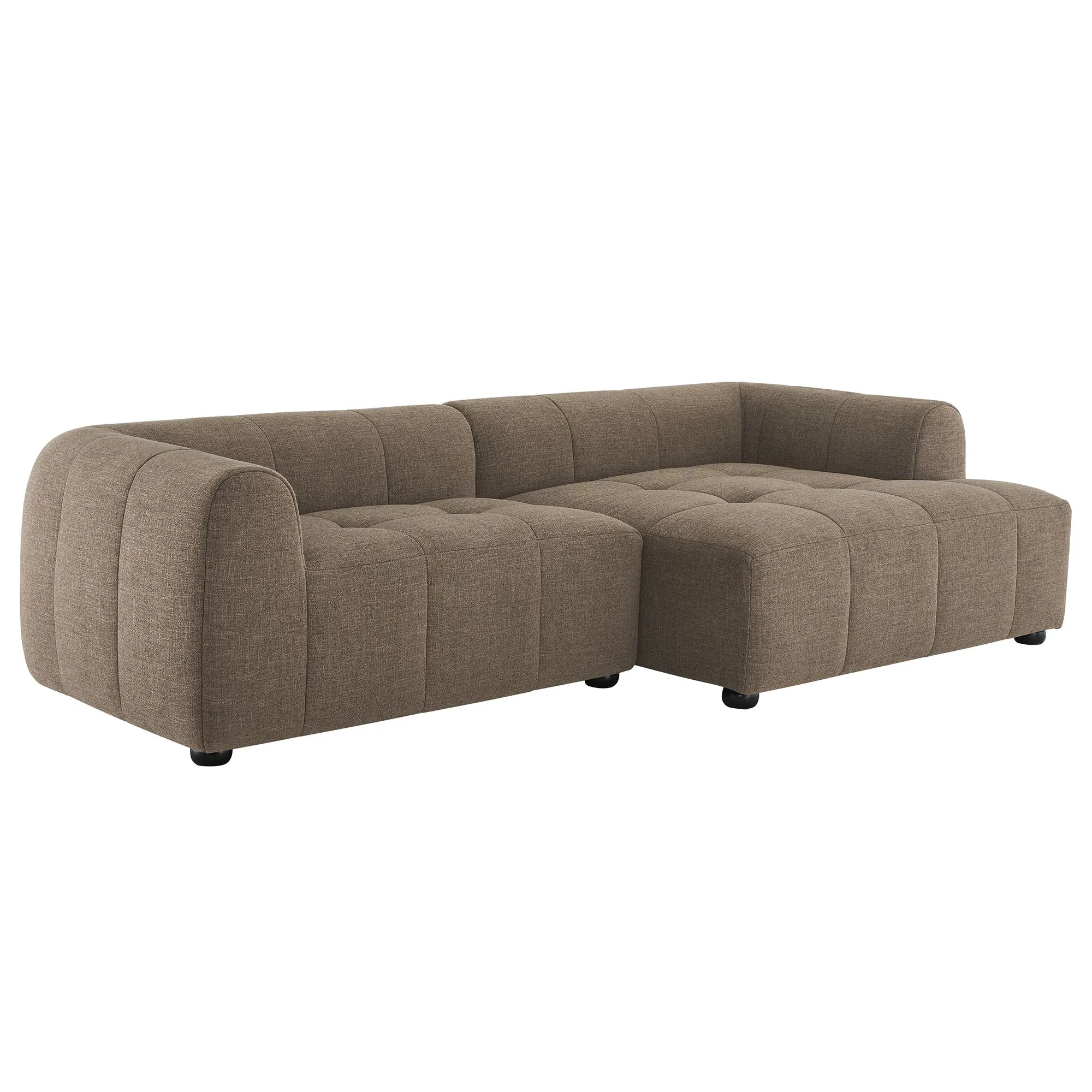 Liana  Right-Facing Upholstered Fabric Modular Sofa with Chaise