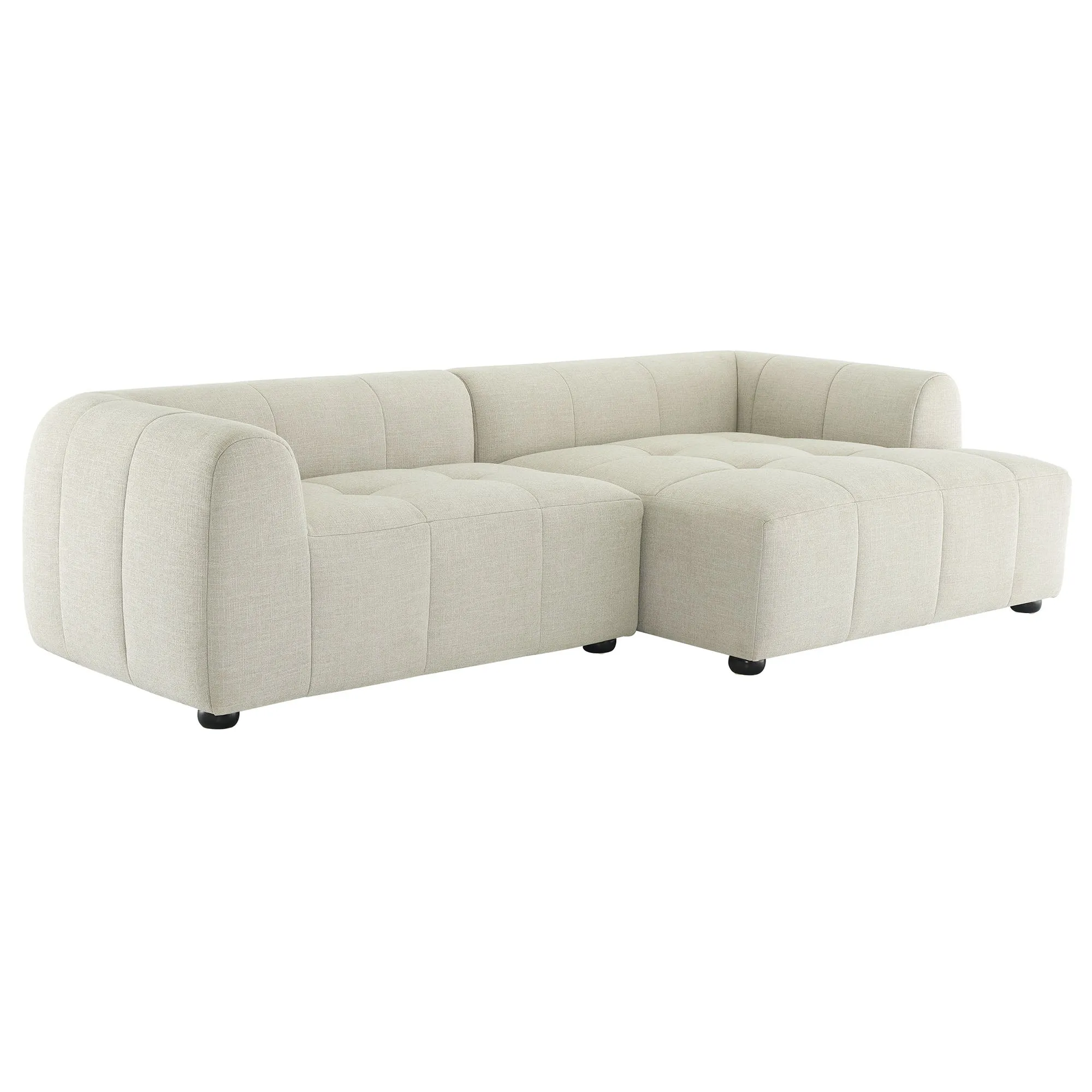 Liana  Right-Facing Upholstered Fabric Modular Sofa with Chaise