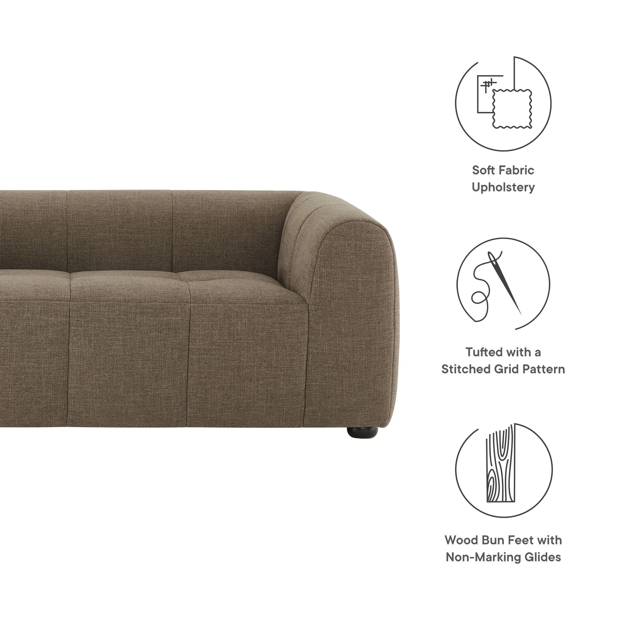 Liana   Upholstered Fabric Loveseat