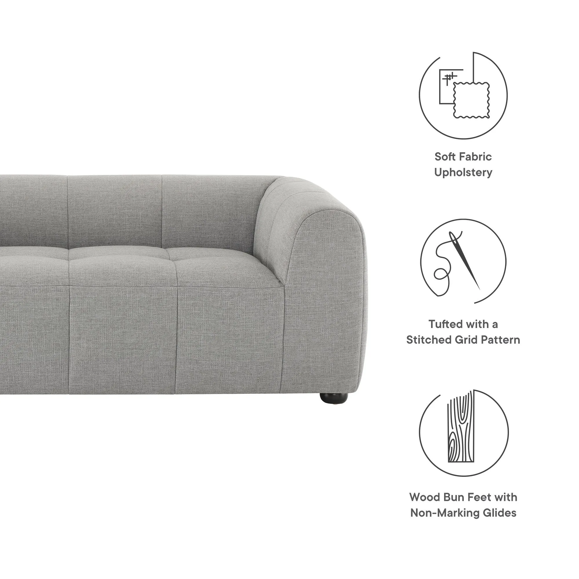 Liana   Upholstered Fabric Loveseat