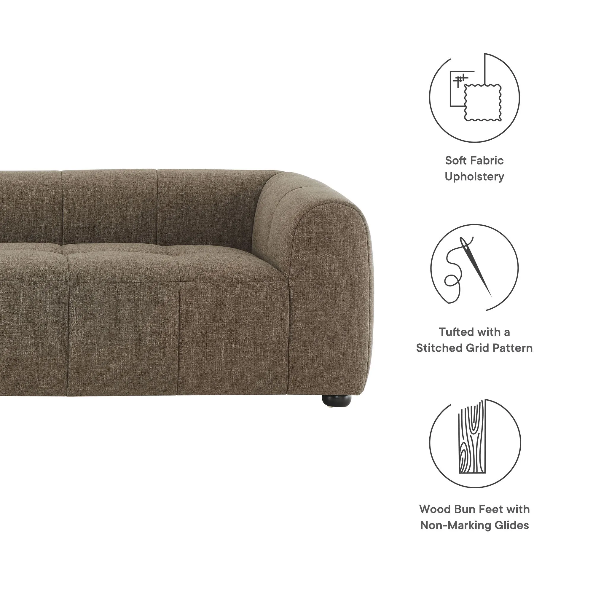 Liana   Upholstered Fabric Sofa