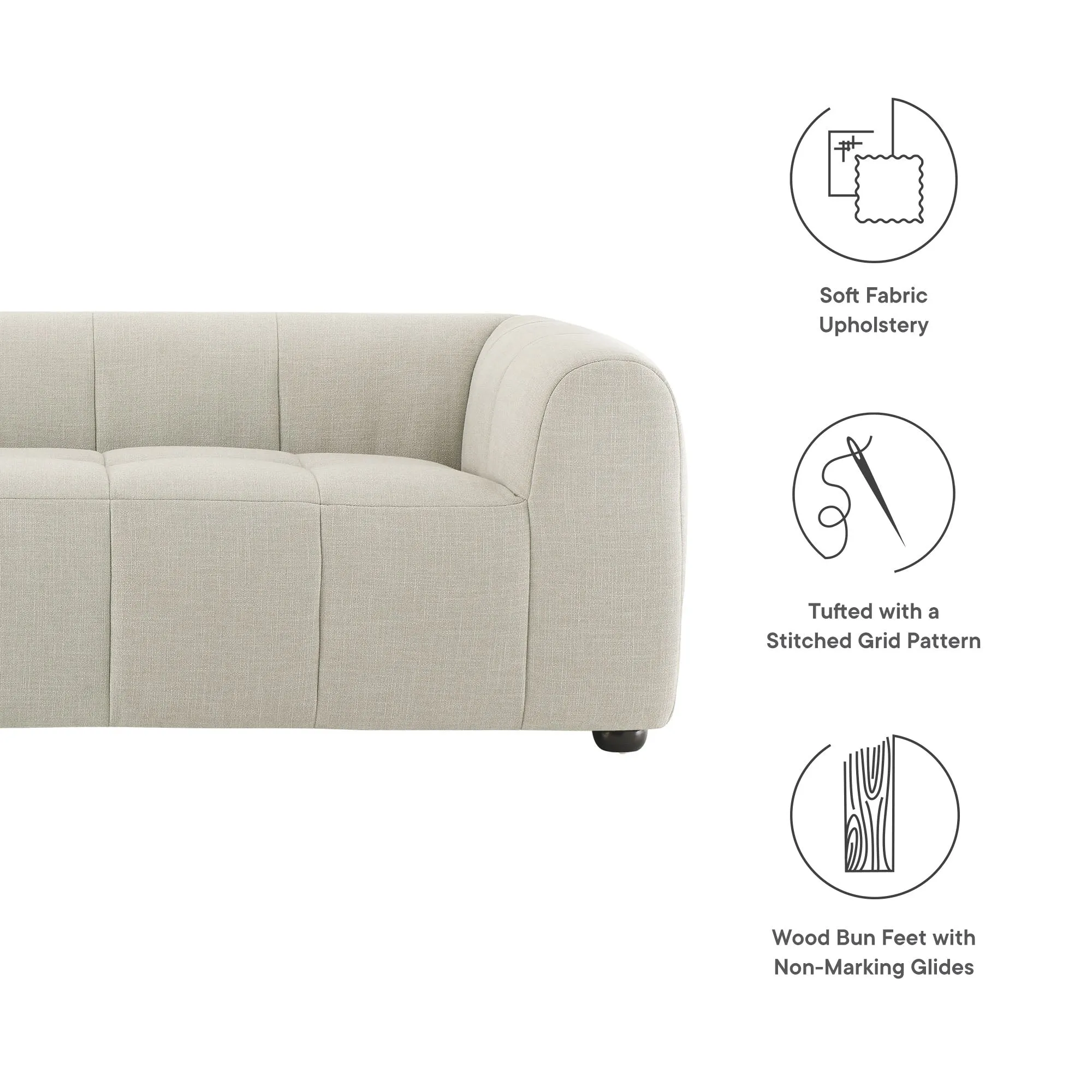 Liana   Upholstered Fabric Sofa