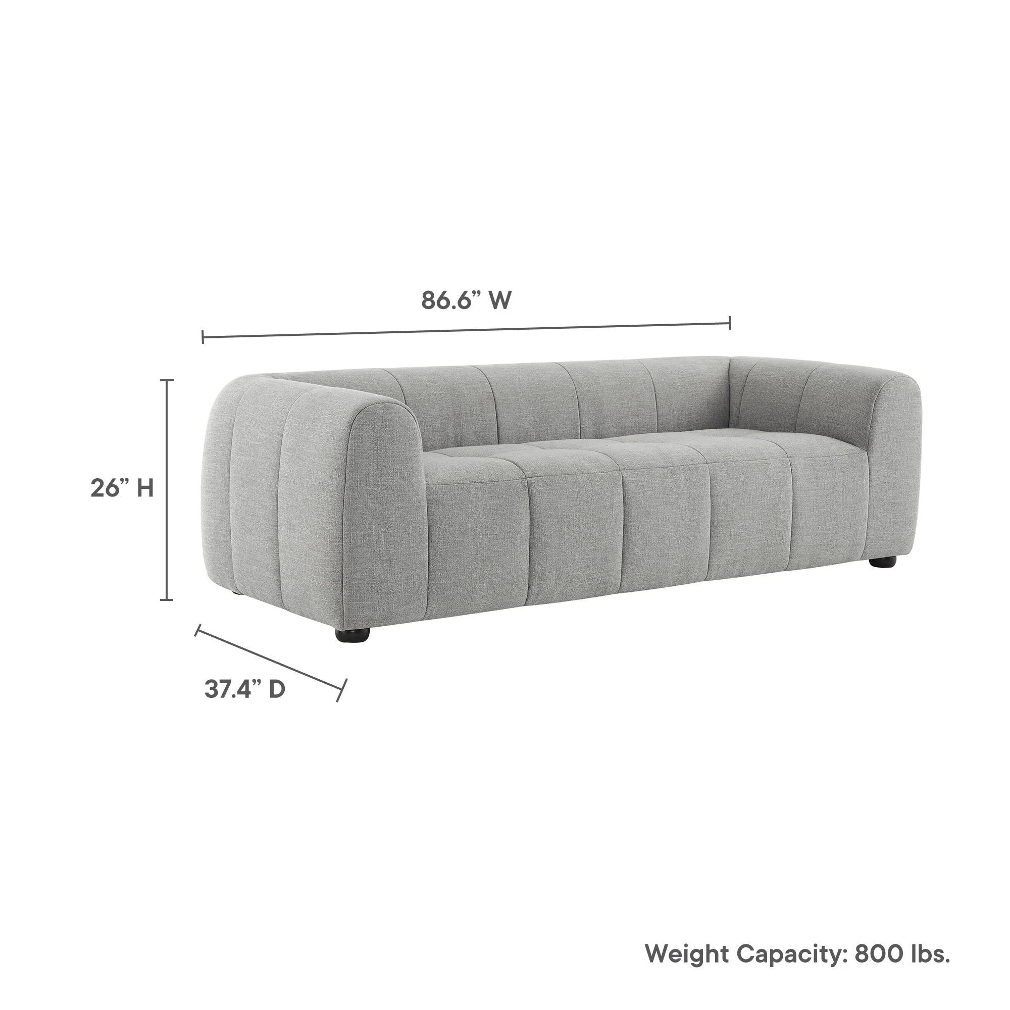 Liana   Upholstered Fabric Sofa