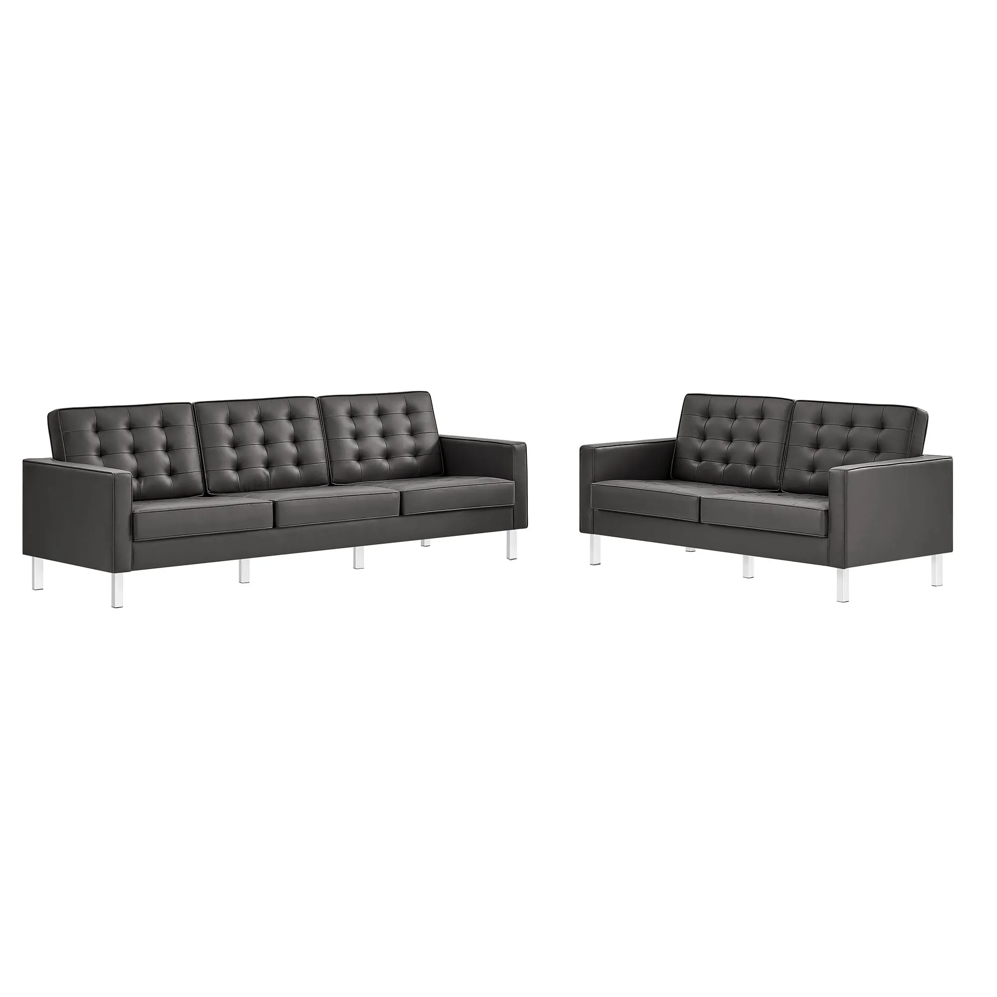 Loft 2-Piece Tufted Vegan Leather Furniture Set by Modway
