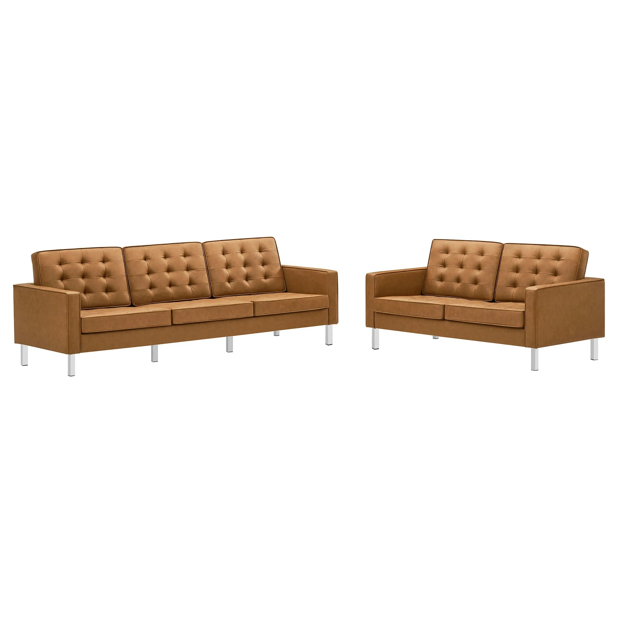 Loft 2-Piece Tufted Vegan Leather Furniture Set by Modway