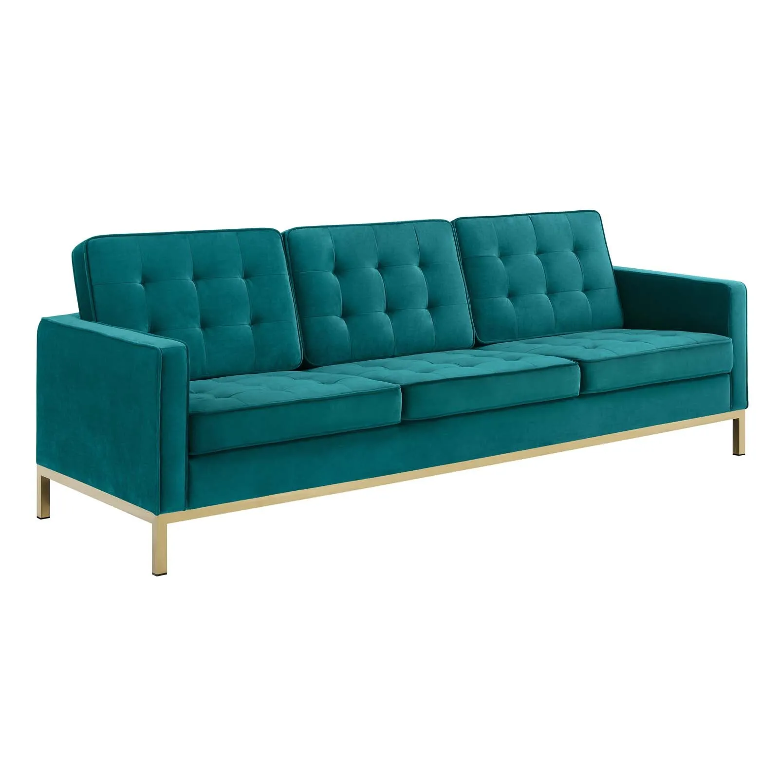 Loft Gold Stainless Steel Leg Performance Velvet Sofa by Modway