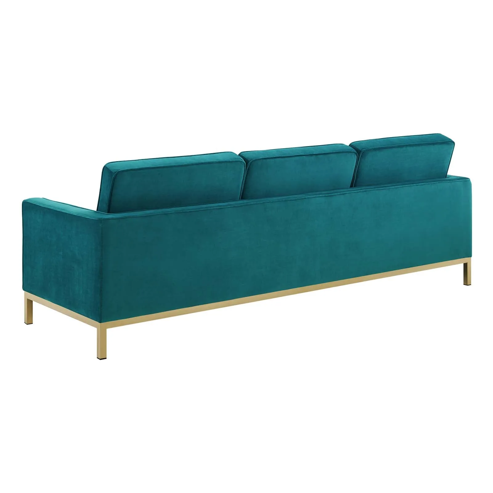 Loft Gold Stainless Steel Leg Performance Velvet Sofa by Modway