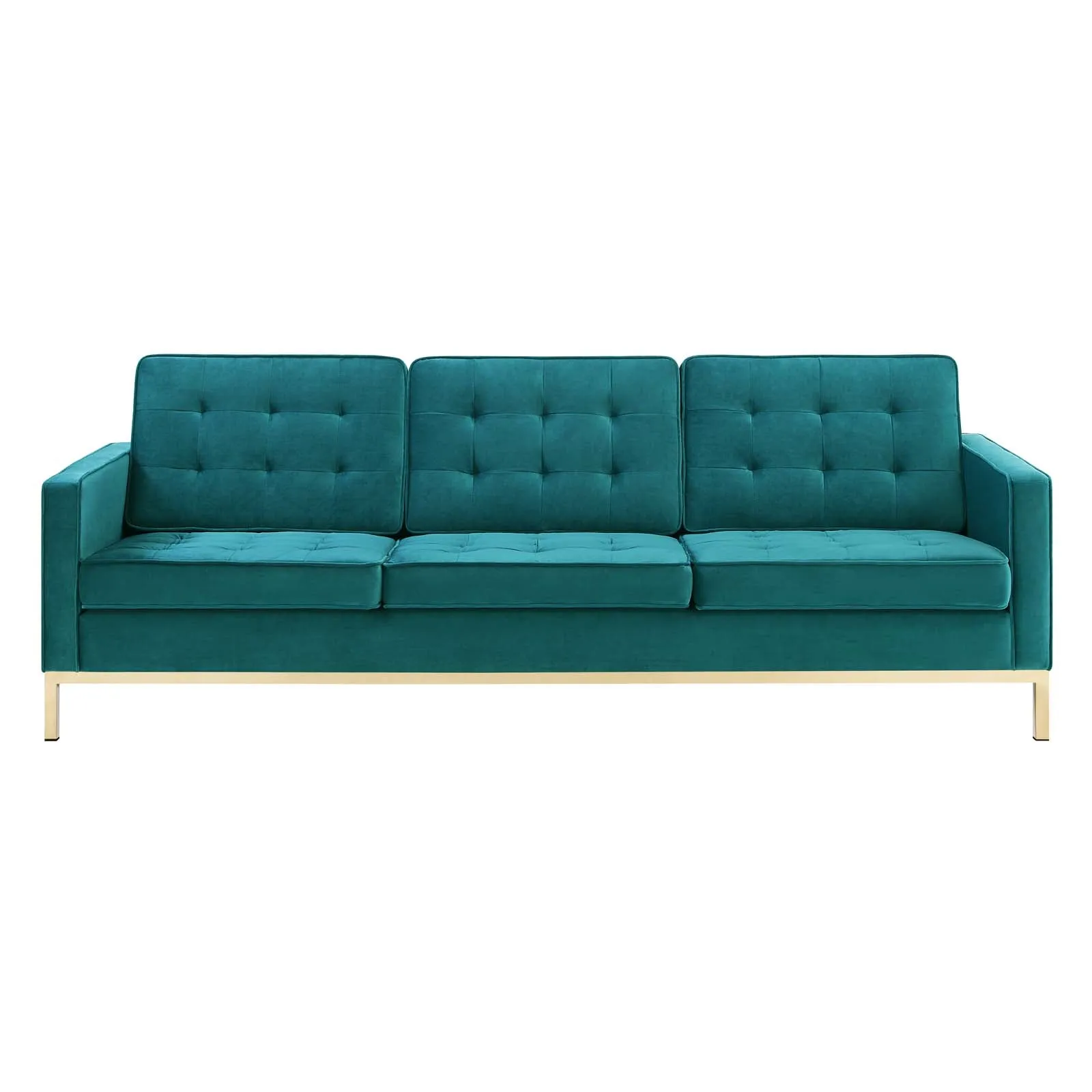 Loft Gold Stainless Steel Leg Performance Velvet Sofa by Modway