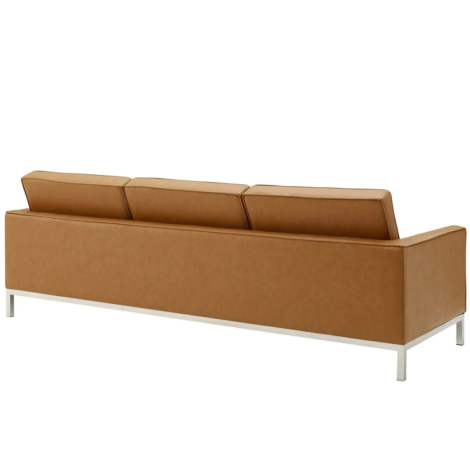 Loft Tufted Upholstered Faux Leather Sofa and Armchair Set by Modway