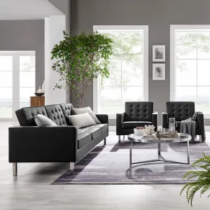 Loft Tufted Vegan Leather 3-Piece Furniture Set by Modway