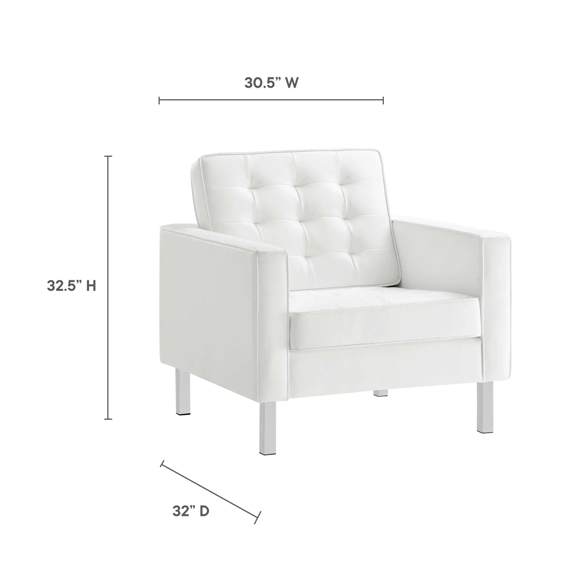 Loft Tufted Vegan Leather 3-Piece Furniture Set by Modway